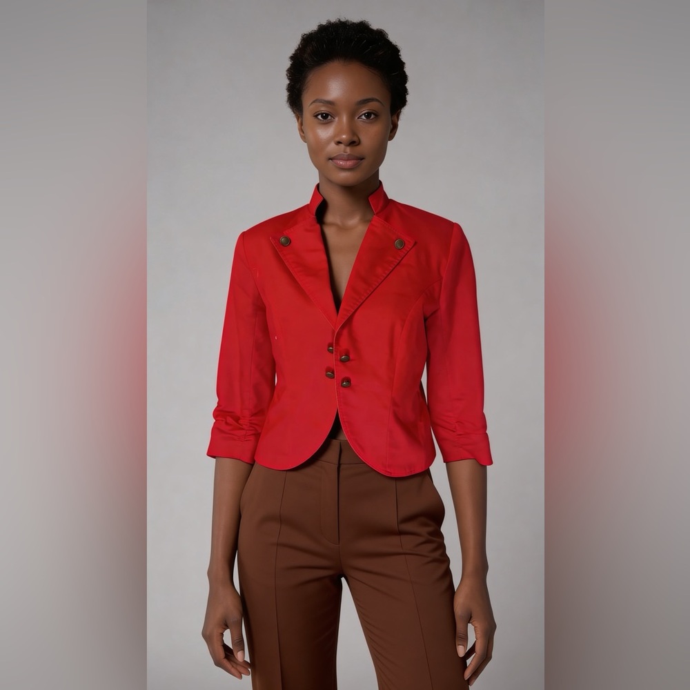 Studio JPR Red Tailored Button-Front Jacket